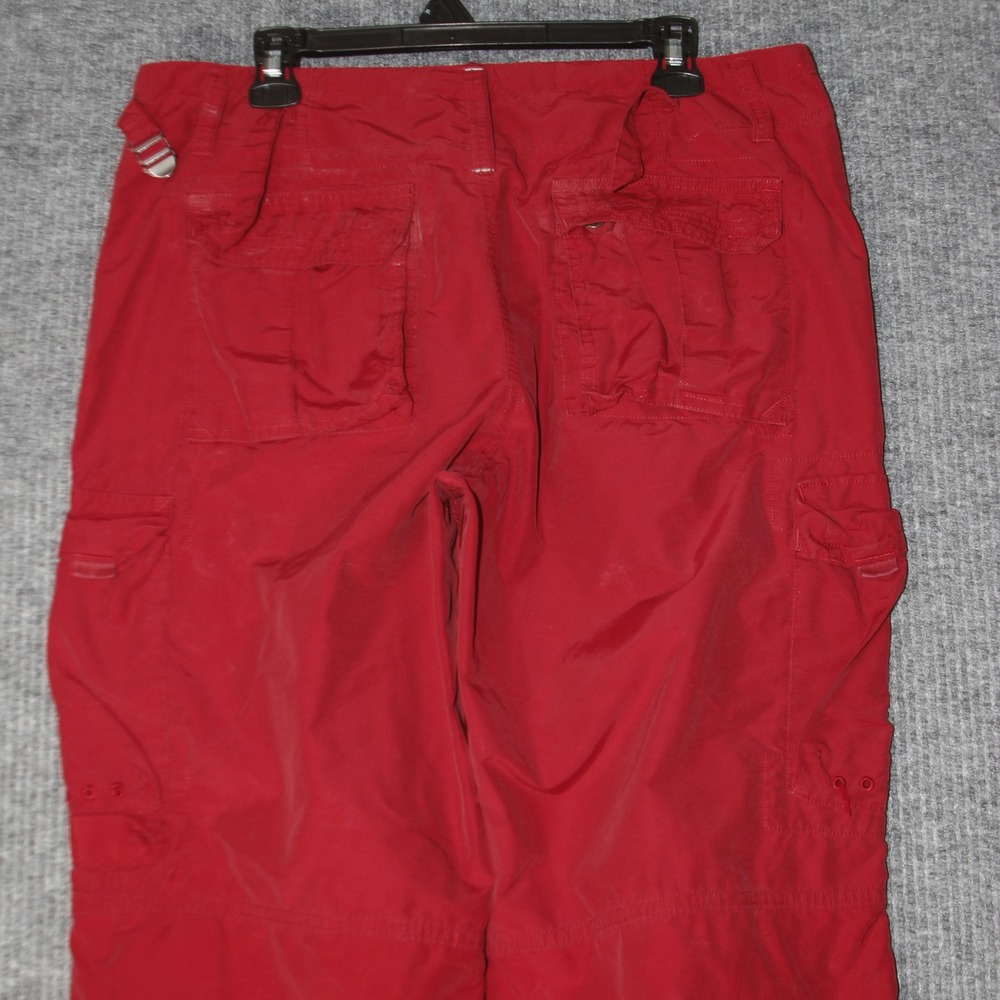 Gap Cargo Pants Mens M Red Utility Gorpcore Techwear Wide Leg Zipper Hem - Picture 6 of 9